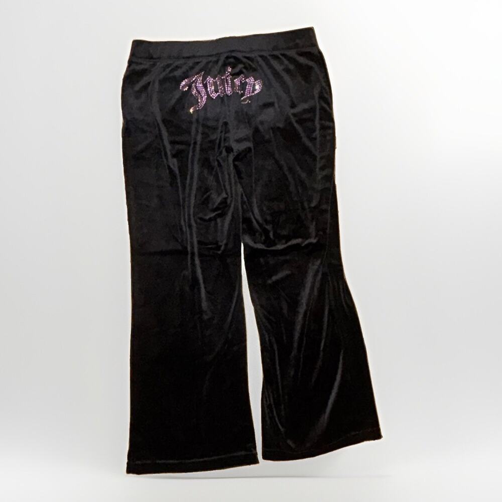 JUICY COUTURE Velour OG Big Bling Sweatpants Black Medium 30x26
